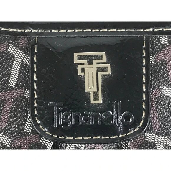 Tignanello Womens Black Gray‎ Key Holder Inner Pockets Tote Bag Size Medium - Picture 9 of 9